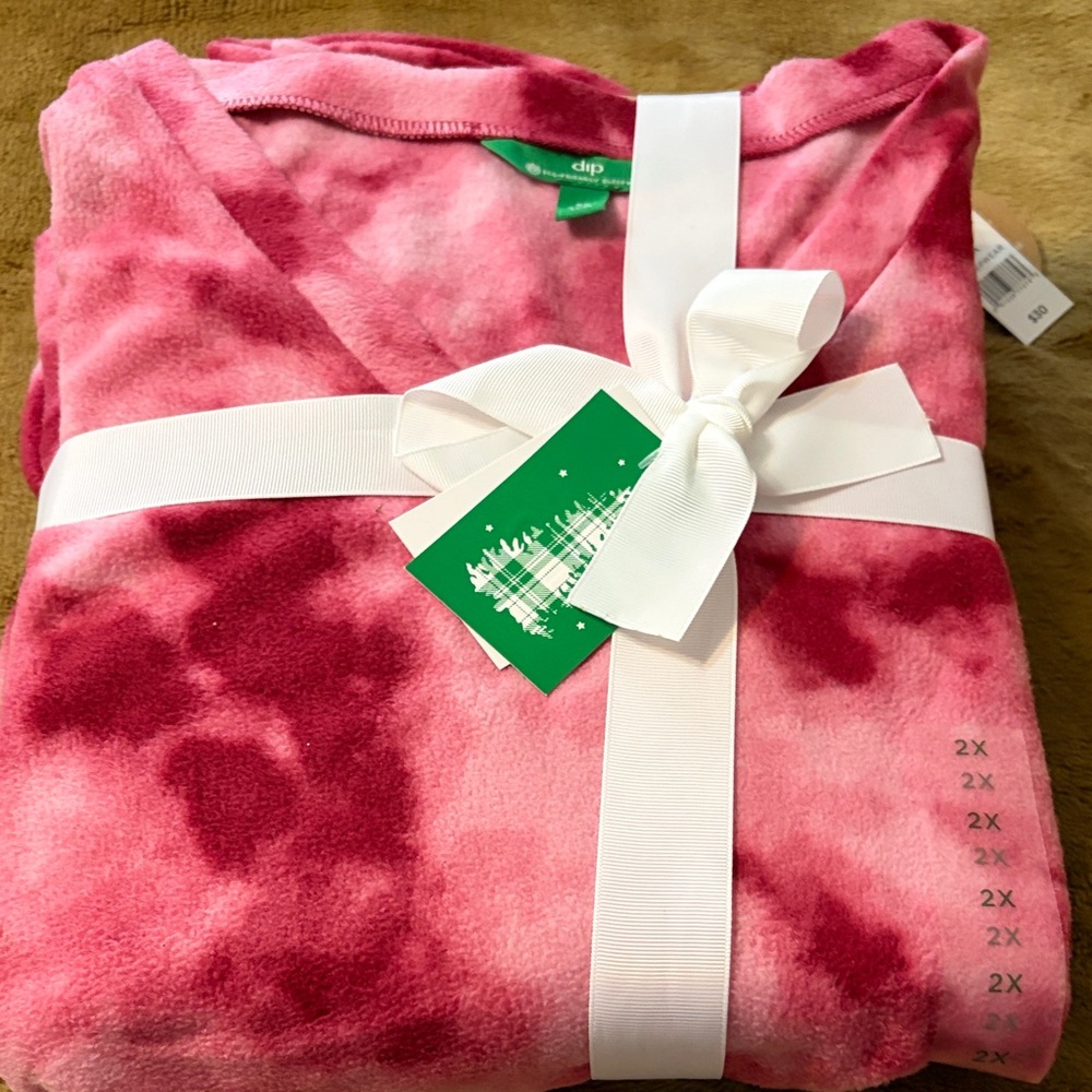 Dip women’s NWT red & white tie dye pajama 2 piece set size 2X